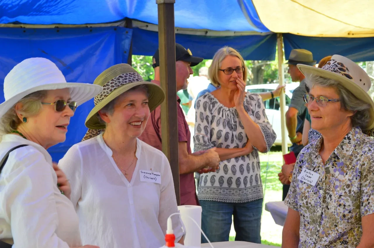 Campbell Family Reunion 2018 — gathering under blue and yellow tents