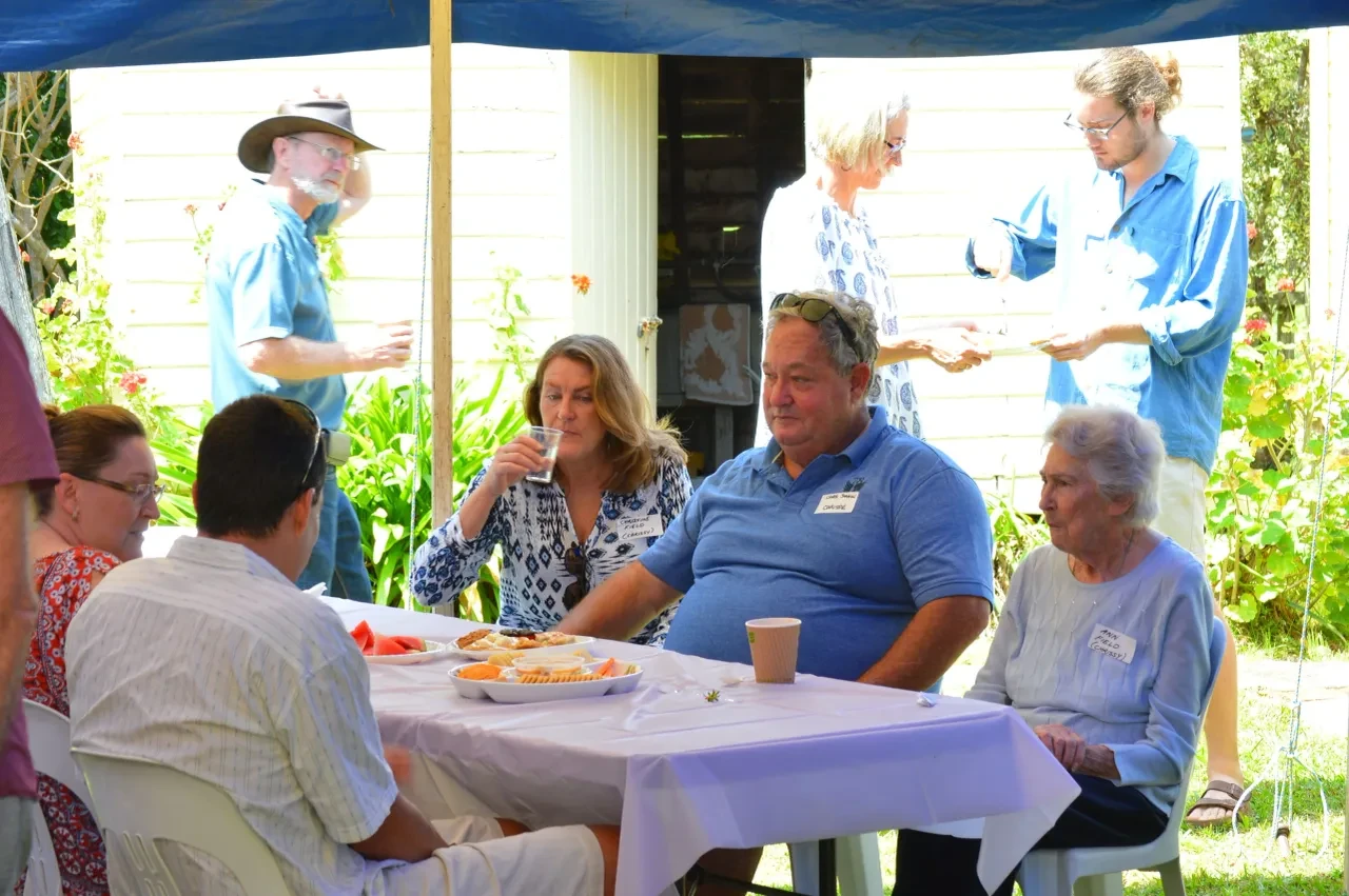 Campbell Family Reunion 2018 — candid gathering under tent