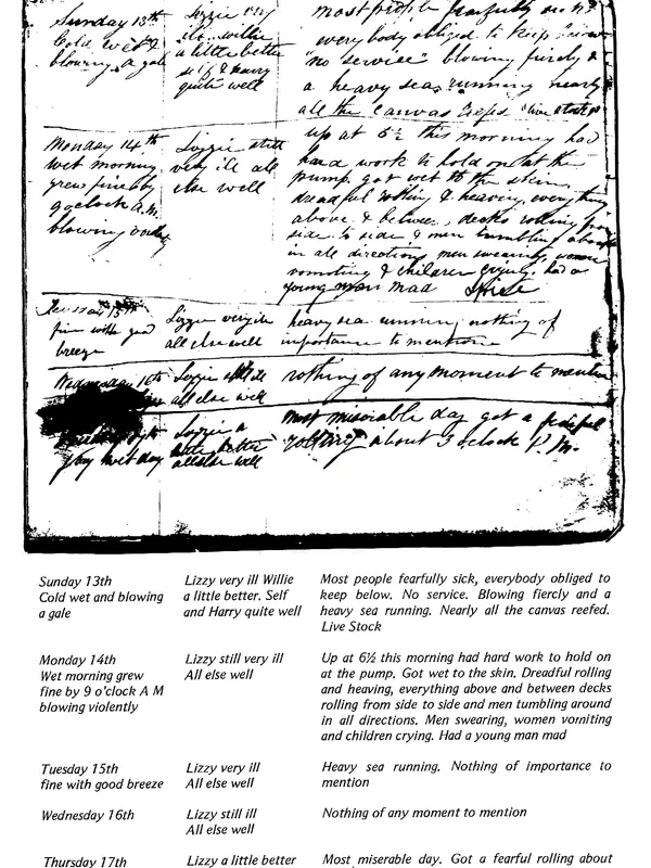 Sample pages from Henry Wellings' 1858 journal